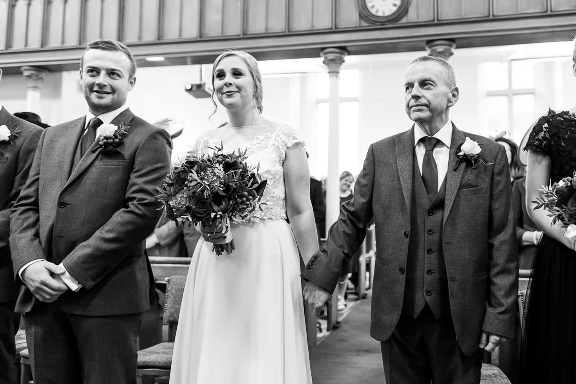 Liberton Kirk processional bride and father
