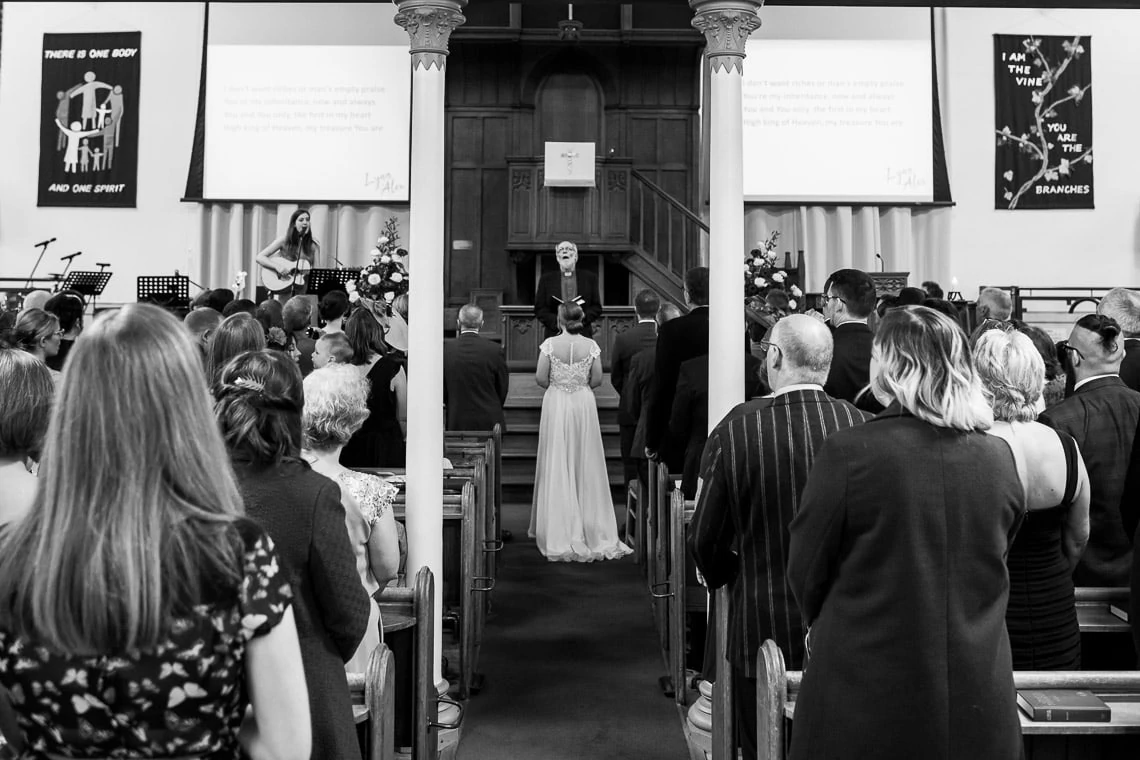 ceremony viewed from the rear of Liberton Kirk
