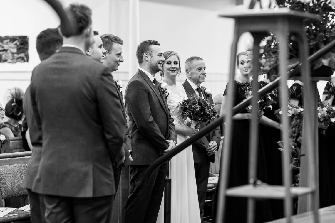 smiling bride during ceremony at Liberton Kirk