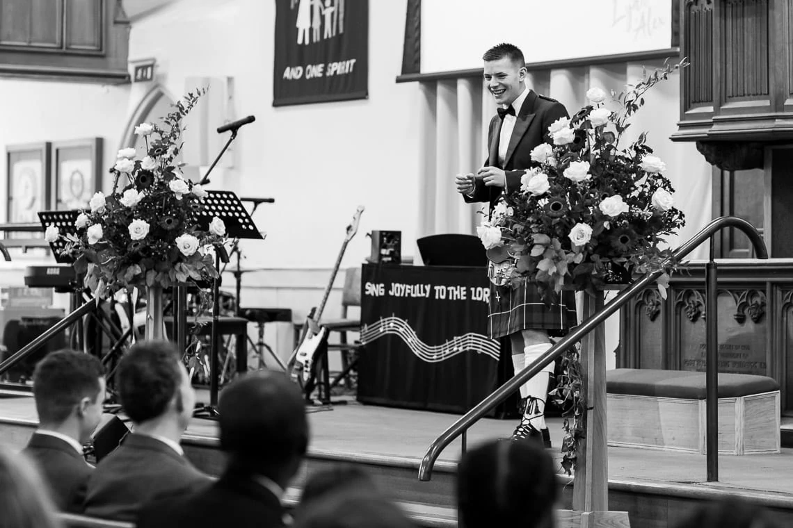 sermon during ceremony at Liberton Kirk