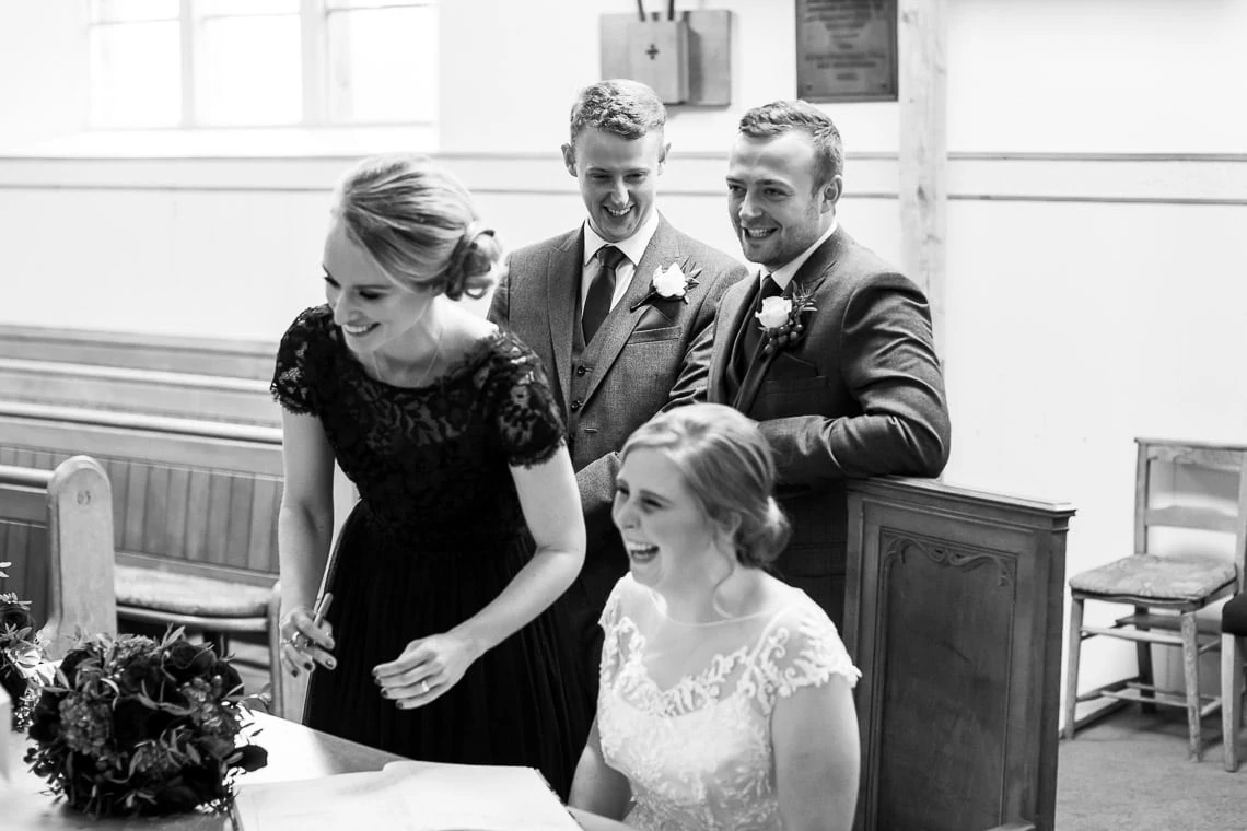 signing the marriage schedule at Liberton Kirk