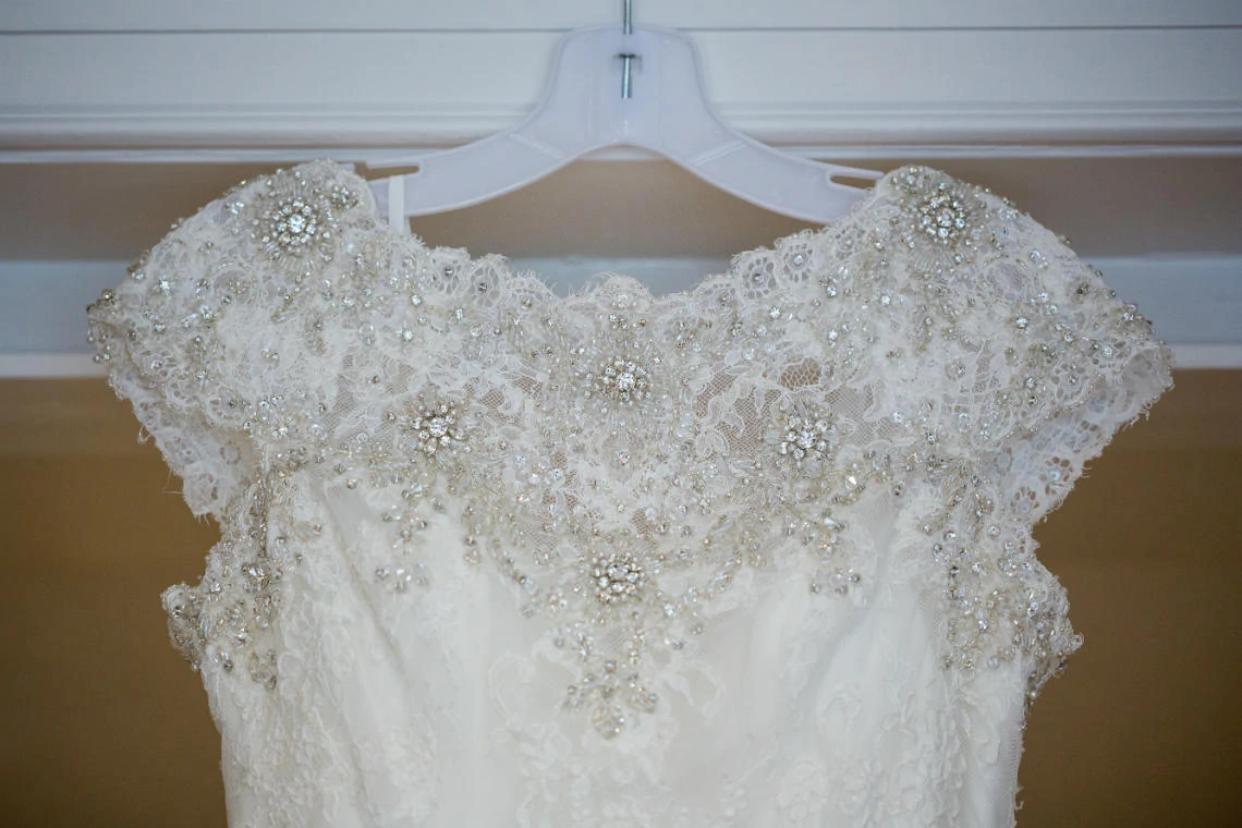 bride's dress details