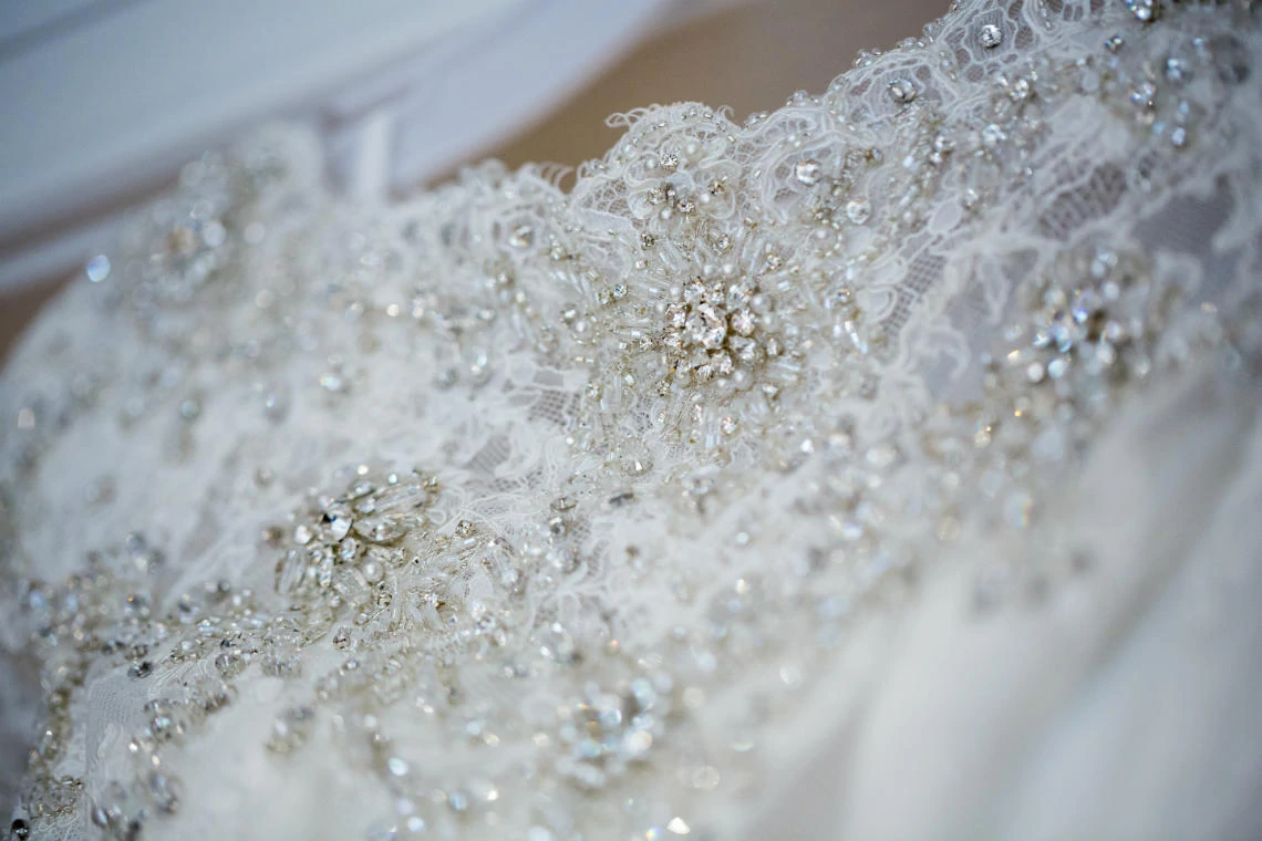 bride's dress details