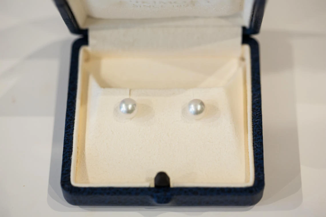 bride's pearl earrings