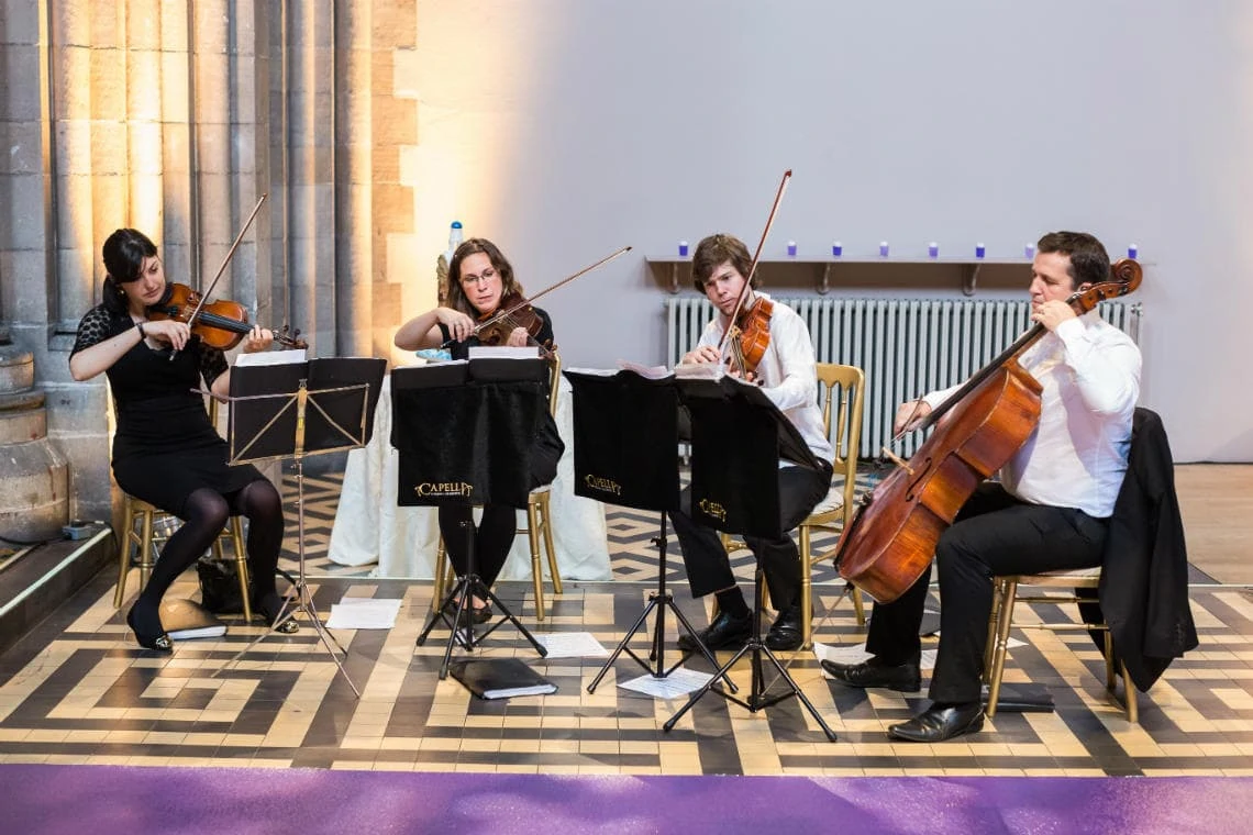 Capella String Quartet performing live at a wedding