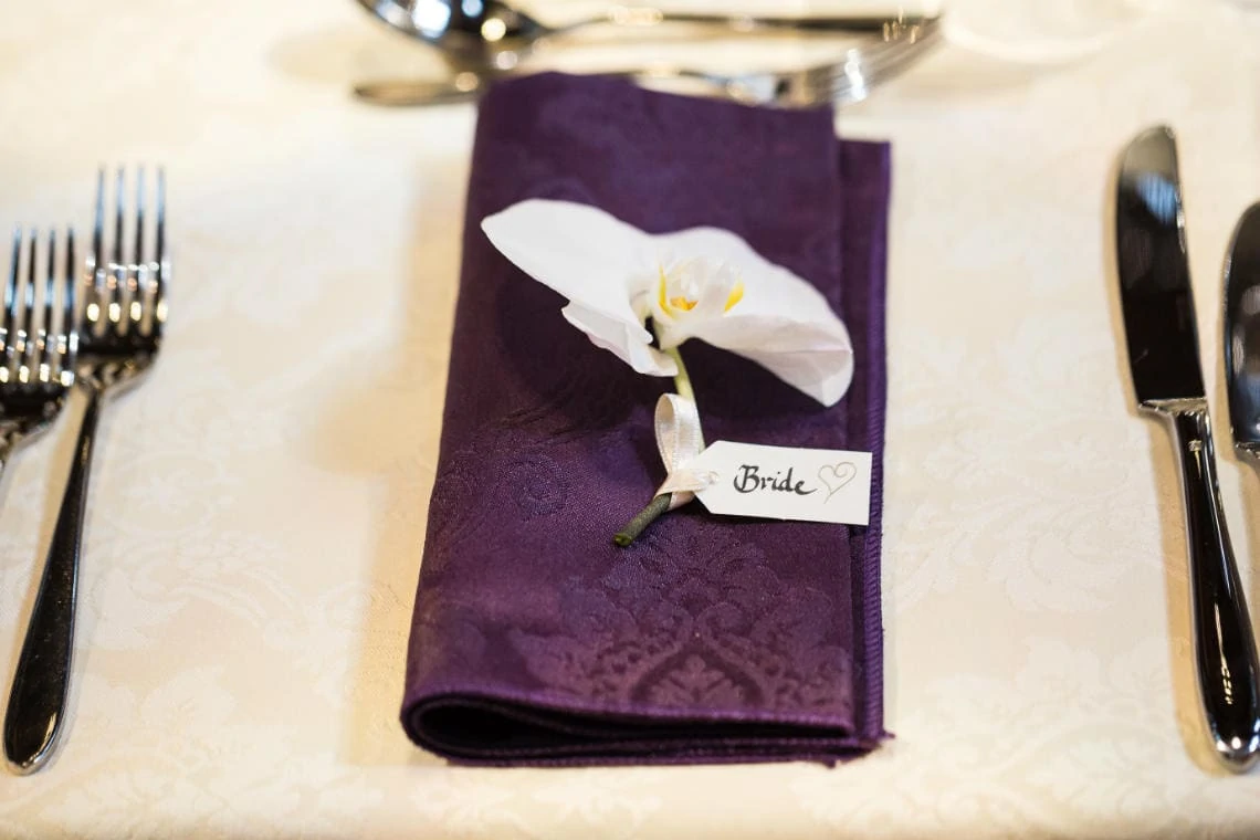 top table bride place setting