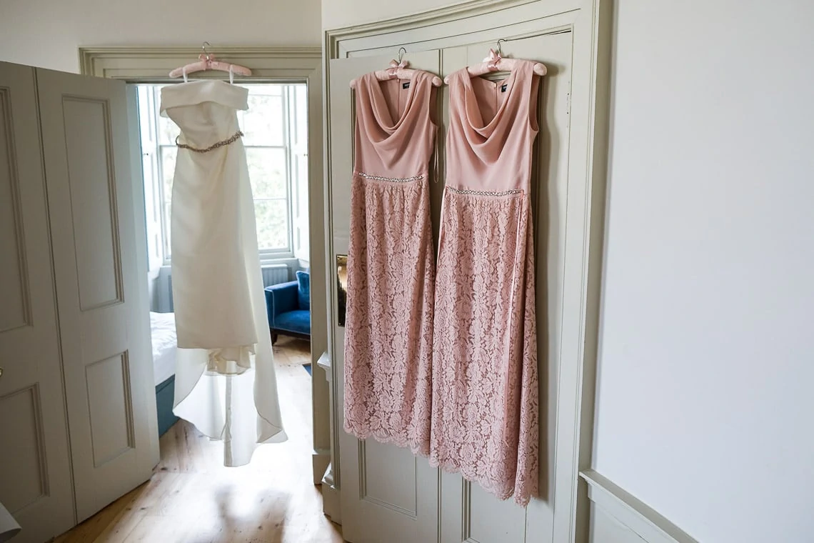 bridesmaid's pink dresses