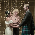 couple exchange vows during Humanist ceremony