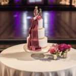 wedding cake sat on a table