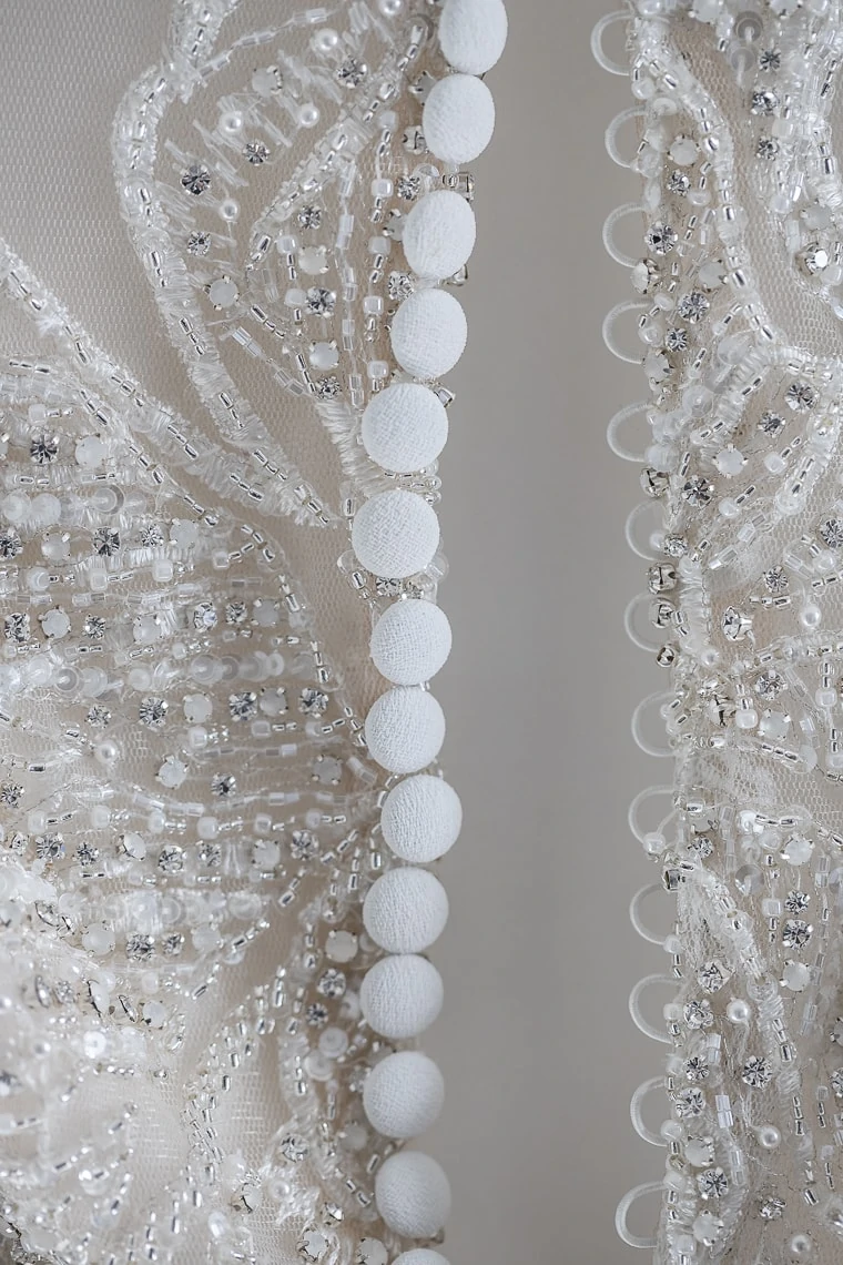 Justin Alexander wedding dress back detail photo