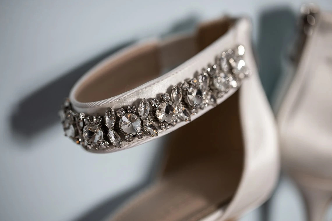 bridal shoes close up details
