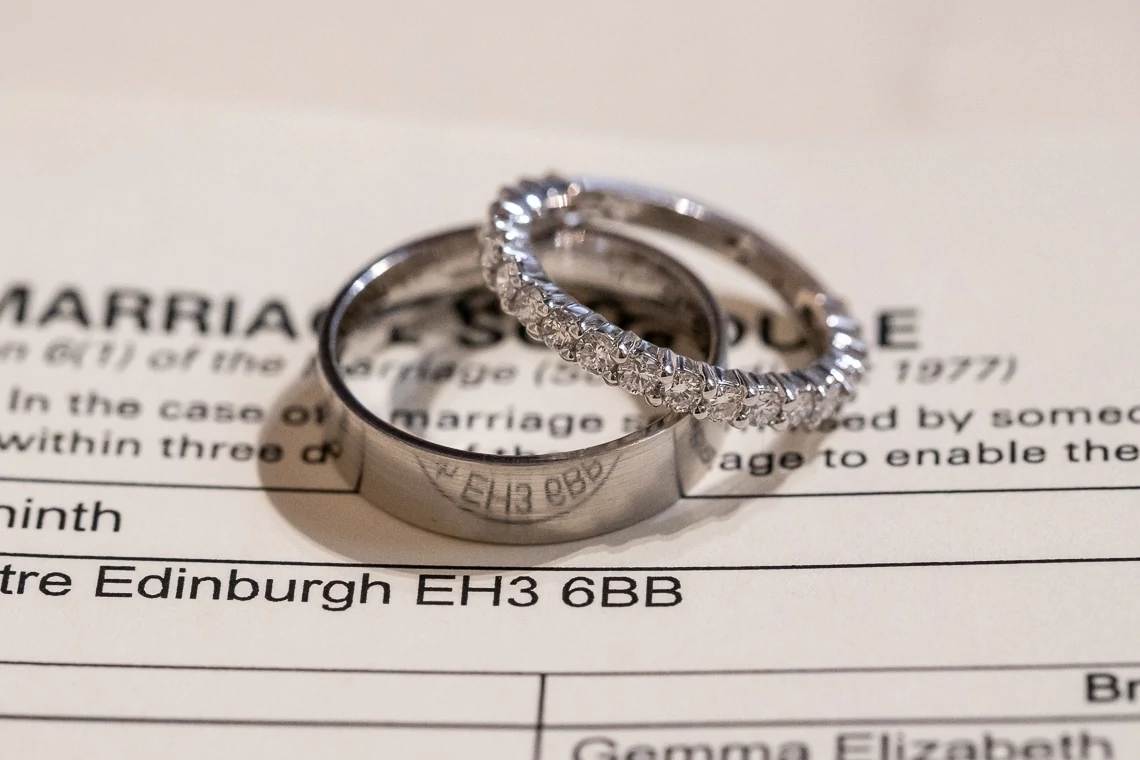 wedding rings on the marriage schedule