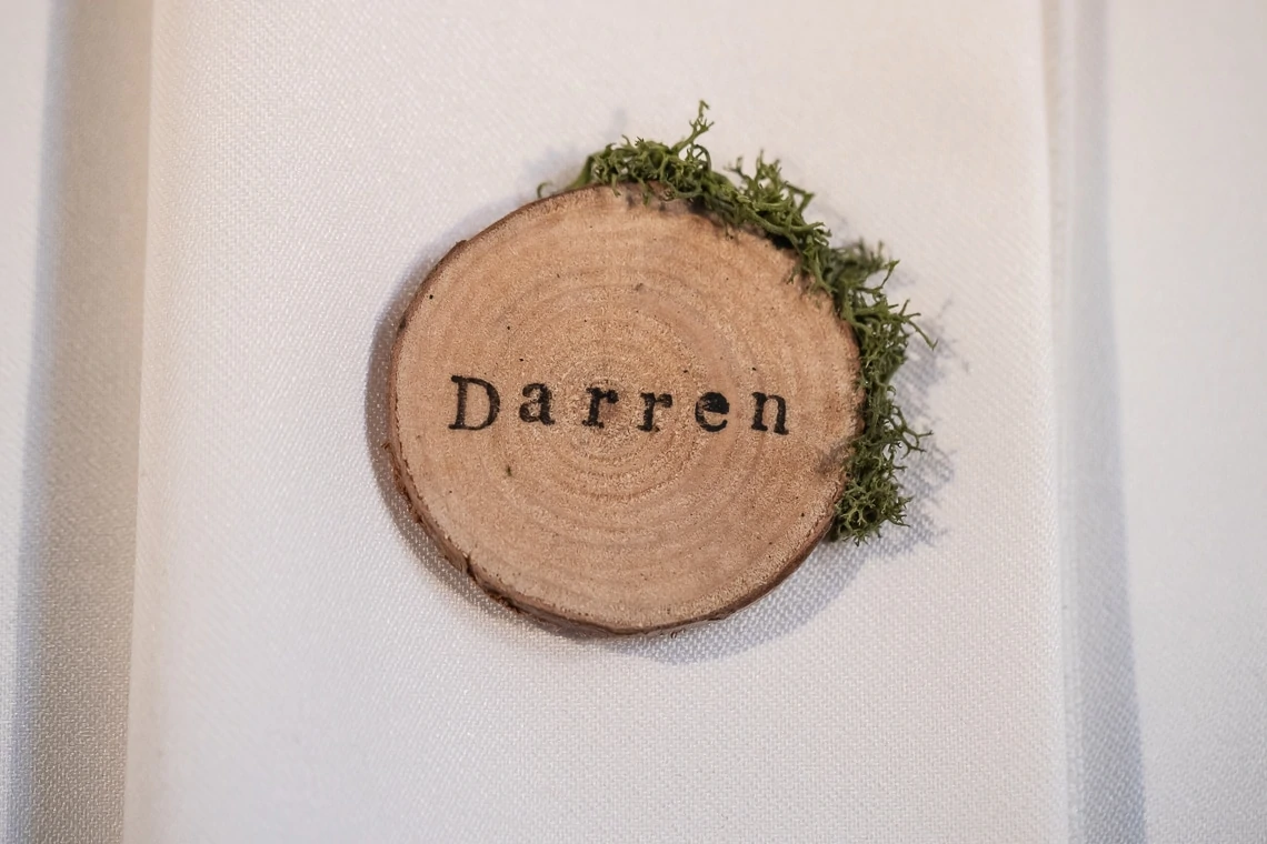 wooden place name card