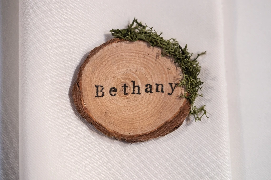 wooden place name card