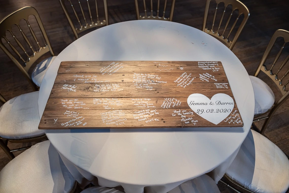 wooden signing board