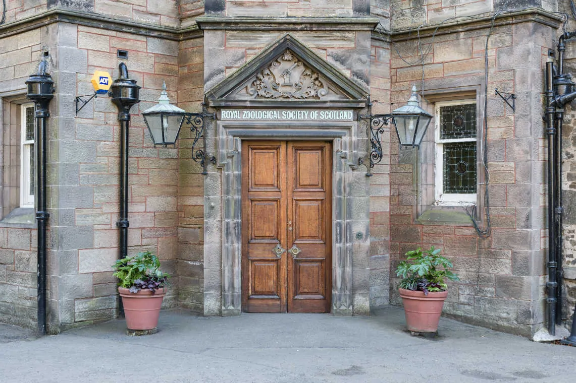 The doorway entrance to the Mansion House at Edinburgh Zoo