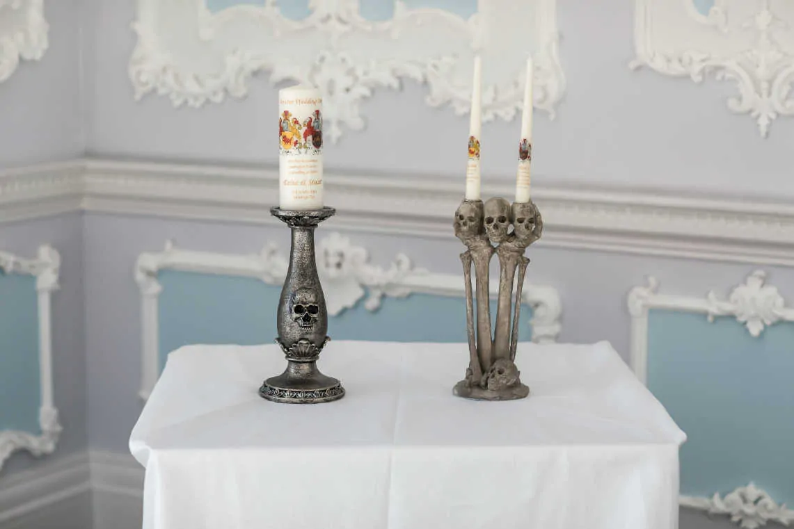 Skeleton candle holders