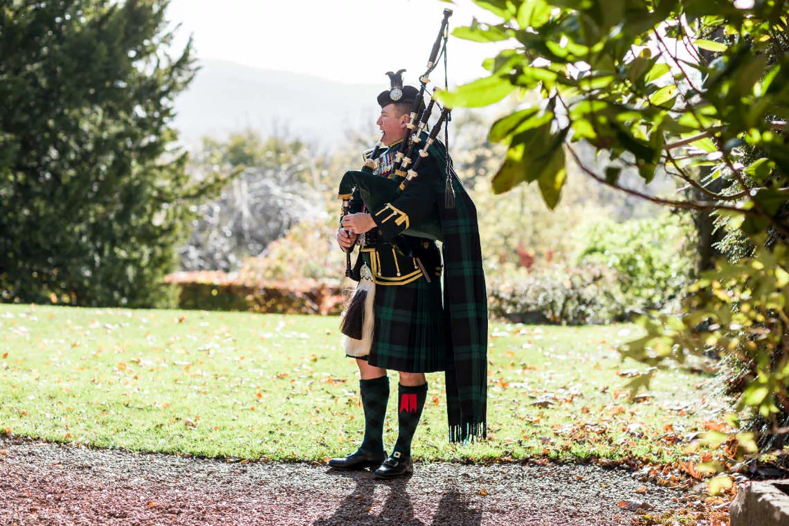 Piper in the garden of the Mansion House