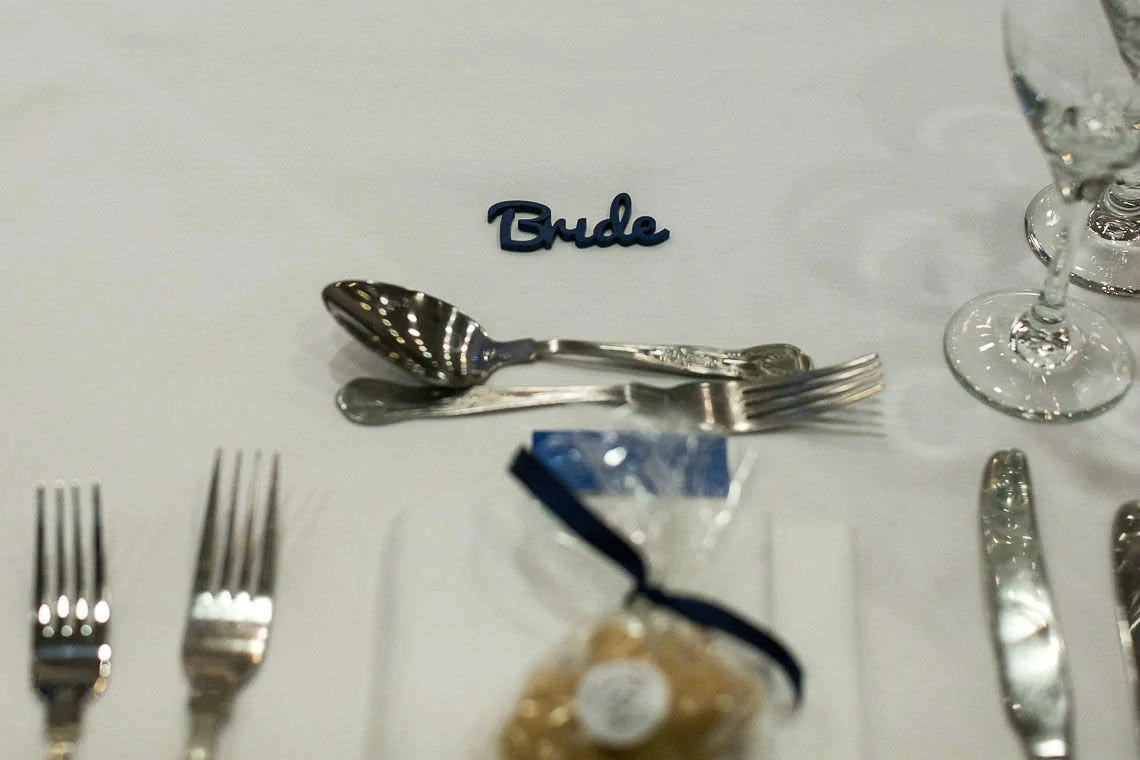 Bride's wooden place setting