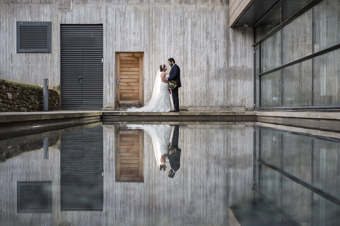 Norton House Hotel - bride and groom beside the spa pool