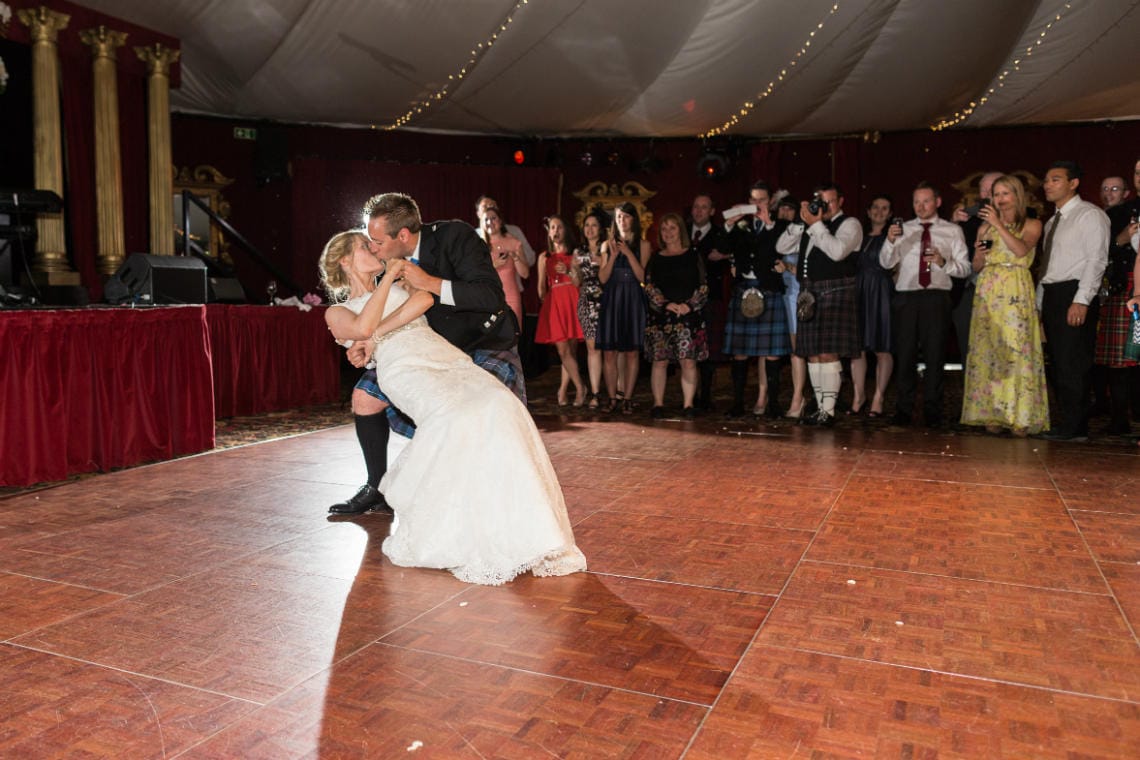 newlyweds first dance in the Stables Ballroom