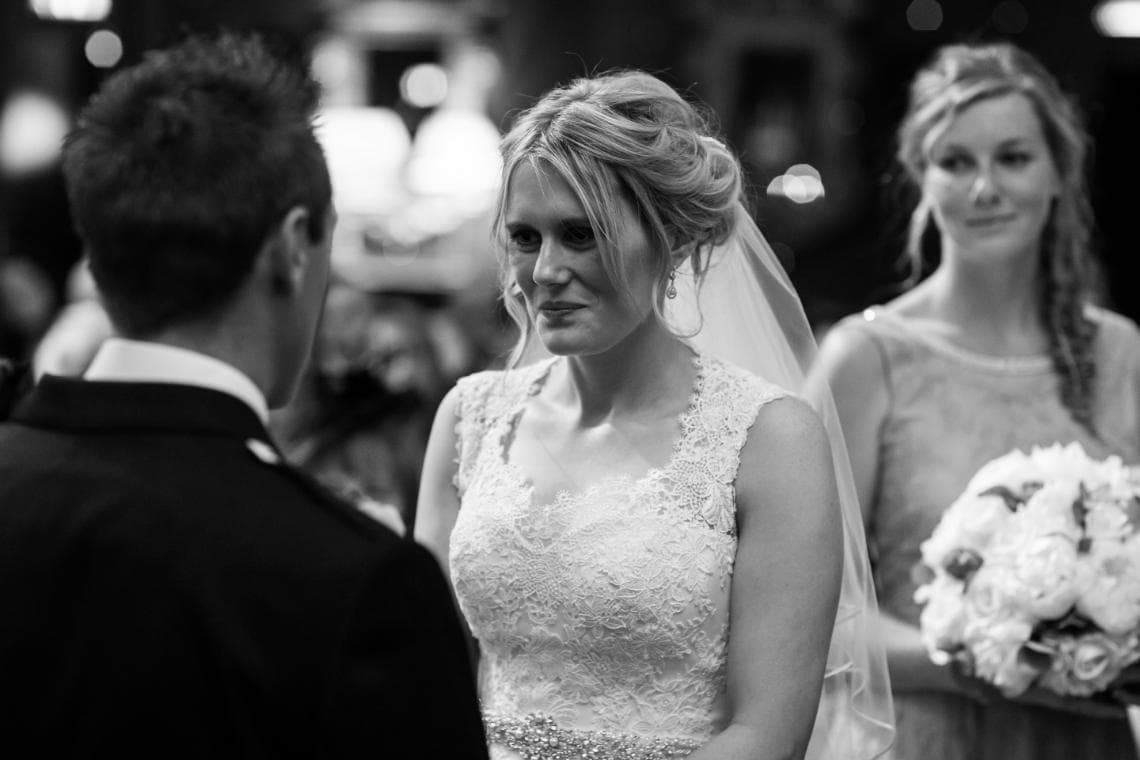bride during ceremony in the Stables Ballroom