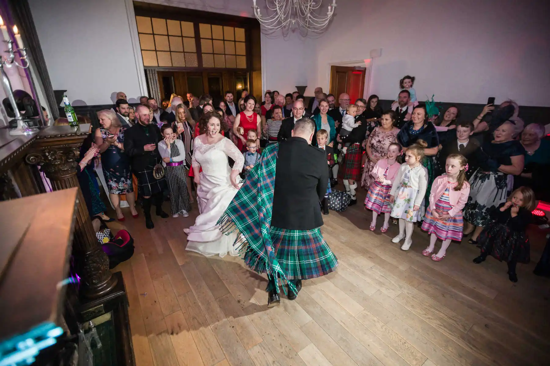 Reception elegance - the newlyweds first dance at Edinburgh Zoo Mansion House