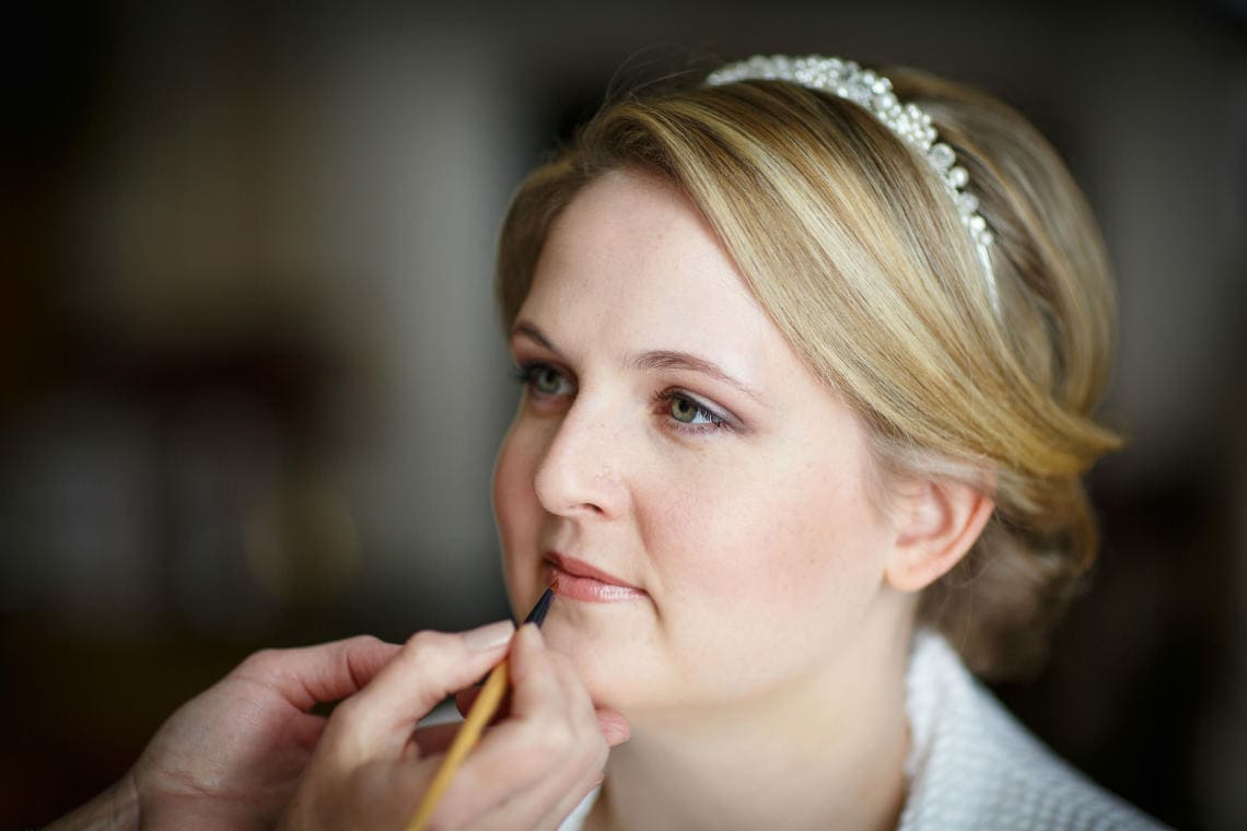 bridal makeup pre-ceremony