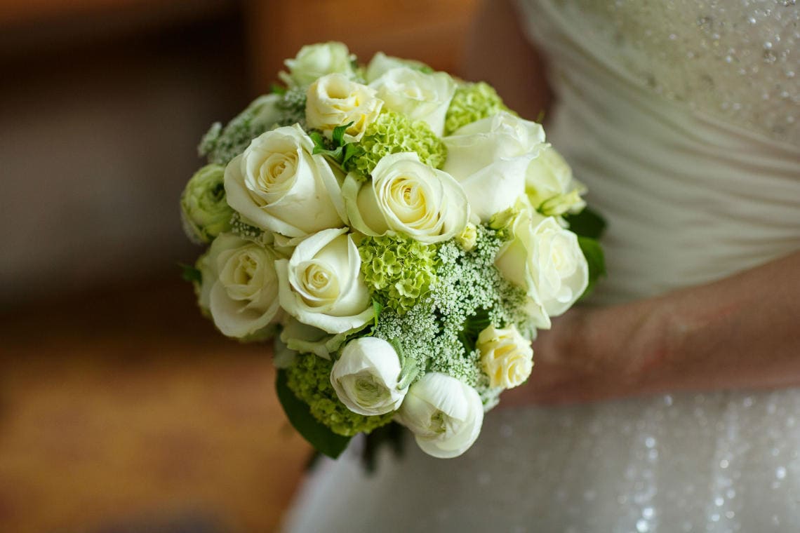 bridal bouquet yellow roses