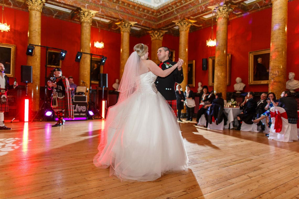 newlyweds' first dance in the Great Hall