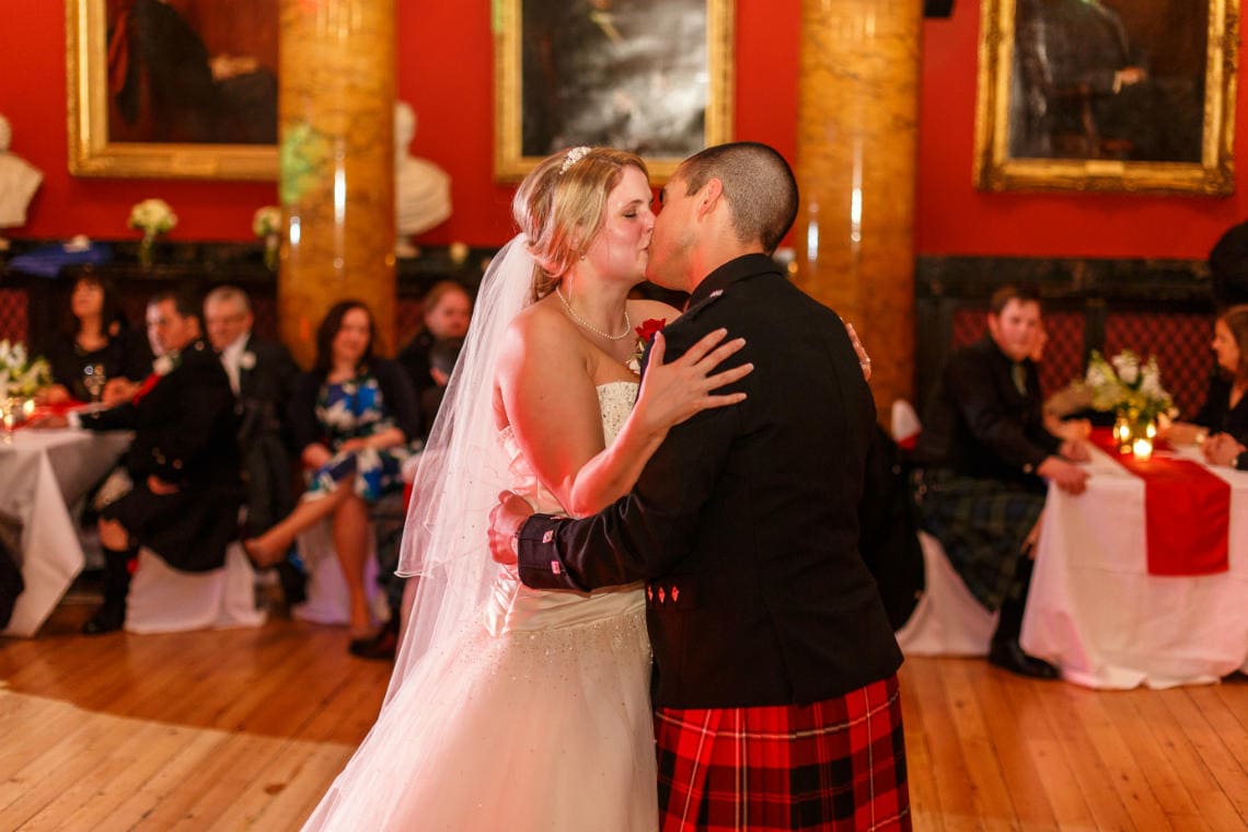 newlyweds' first dance in the Great Hall