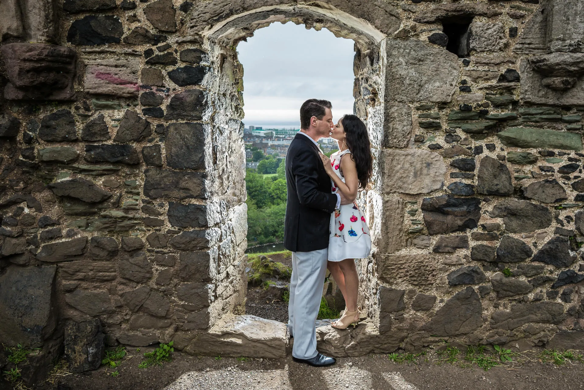 Sonya and Kordell at St Anthony's Chapel Holyrood Park