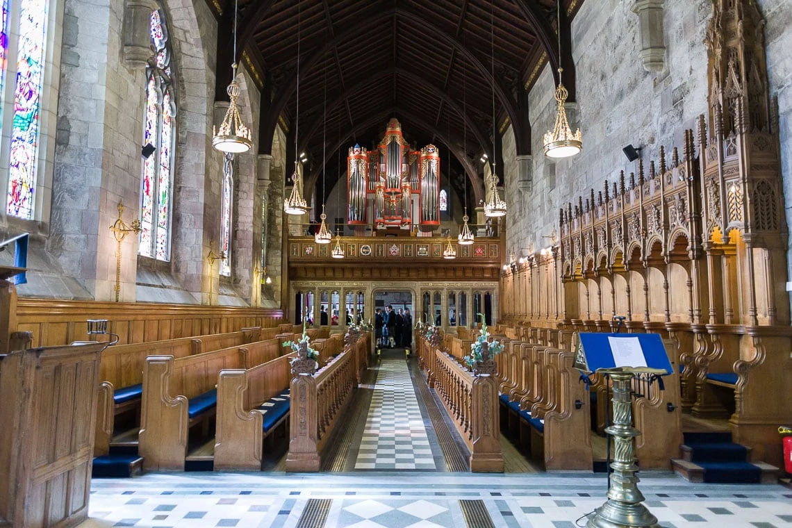interior view of St Salvator's Chapel from the altar
