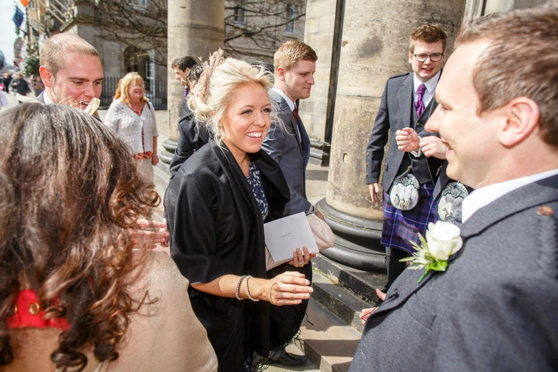 guests arriving at St Andrew's and St George's West Church of Scotland