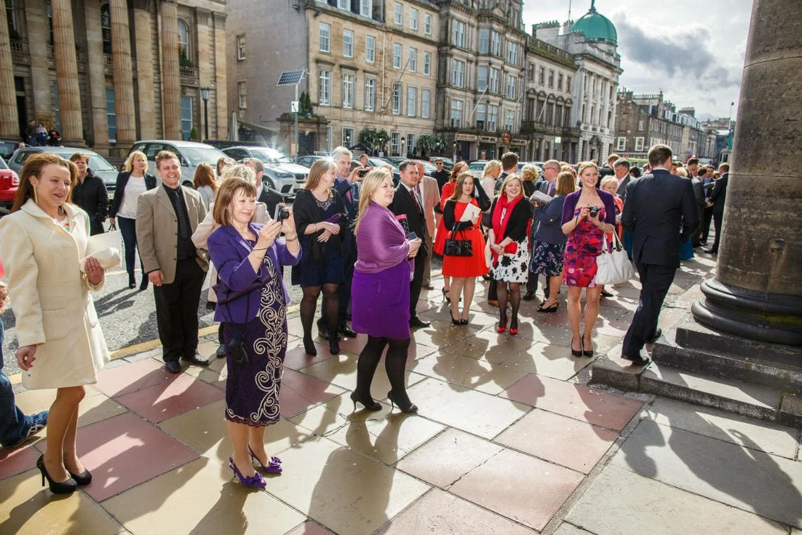 guests outside the church on George Street
