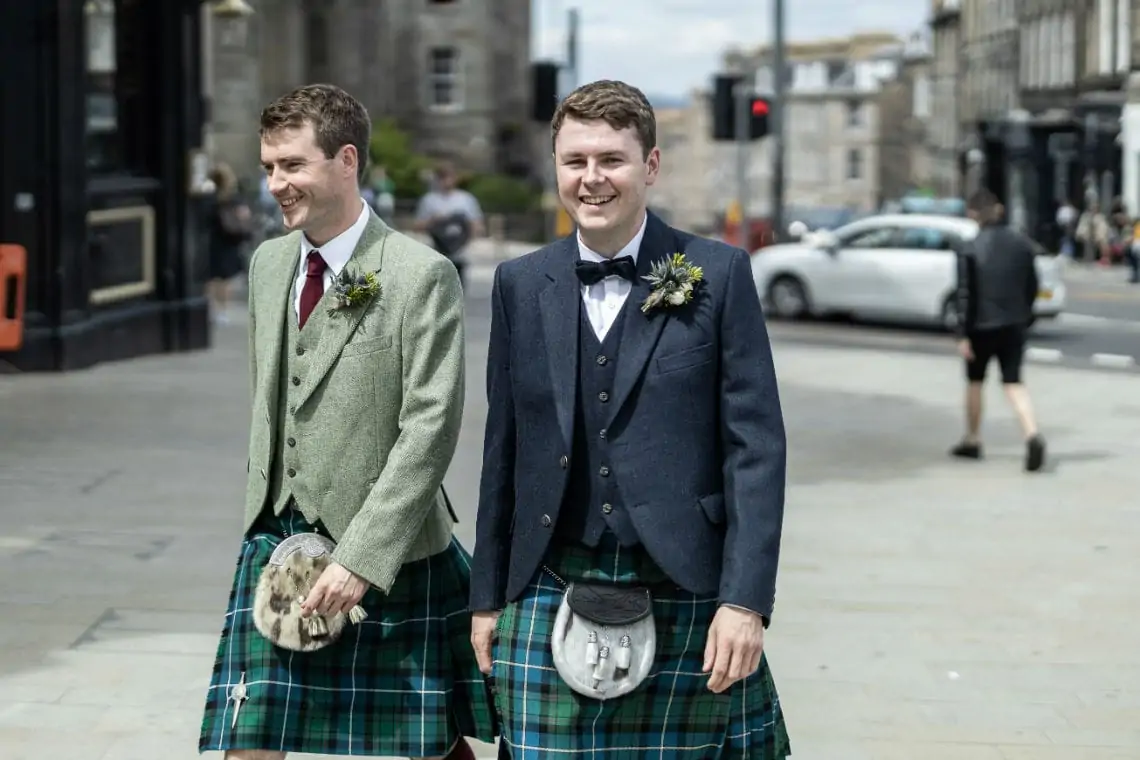 Groom and best man arriving at the Cathedral