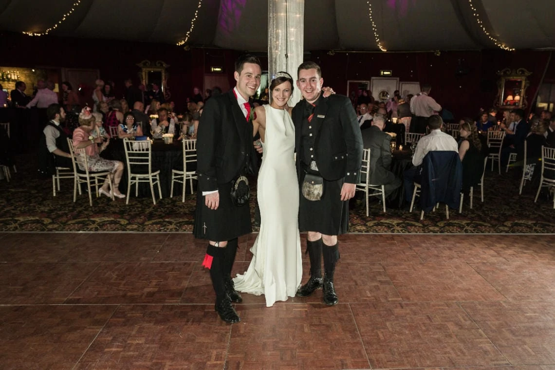 Stables Ballroom newlyweds with Prestonfield House Manager