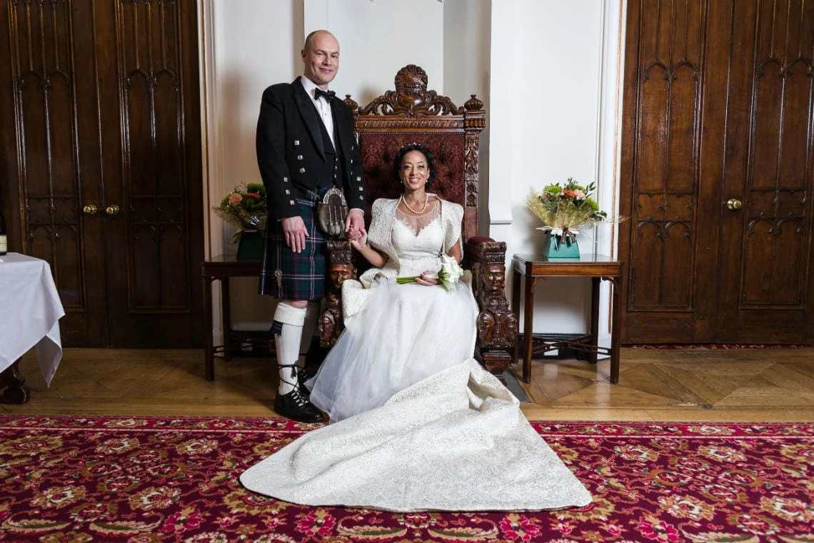 Staircase and landing - newlyweds at the throne