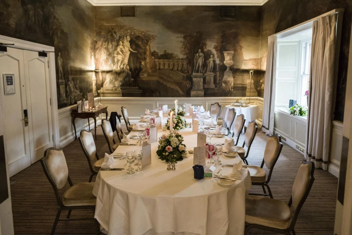 Versailles Suite table set for wedding breakfast