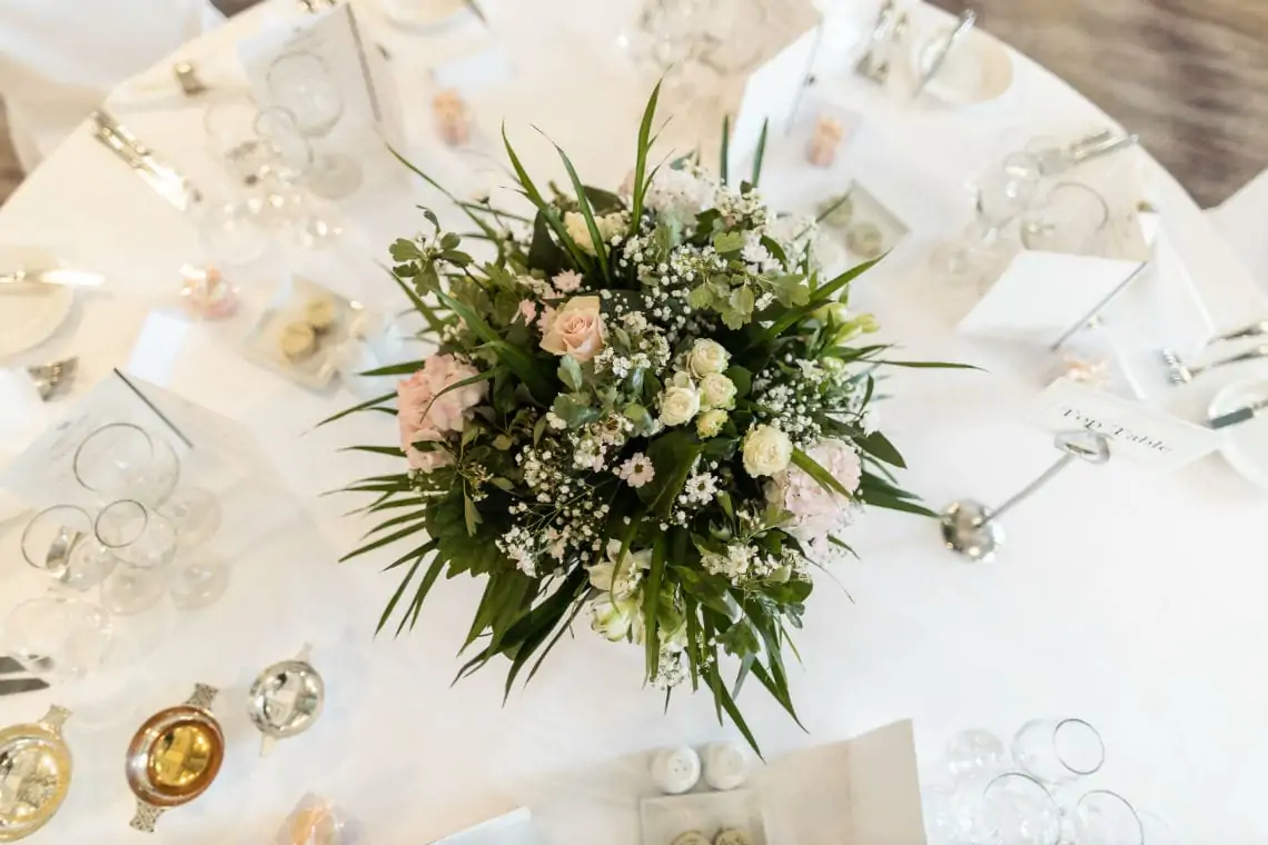 Photo of table centrepiece taken from above