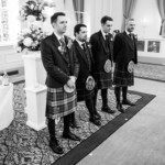 groom and groomsmen waiting for the arrival of the bride in the Kings Hall