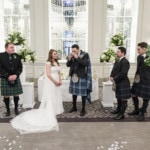 groom drinks whisky from a quaich