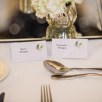 King's Hall newlyweds' table name cards