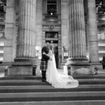 newlyweds outside The Dome on George Street