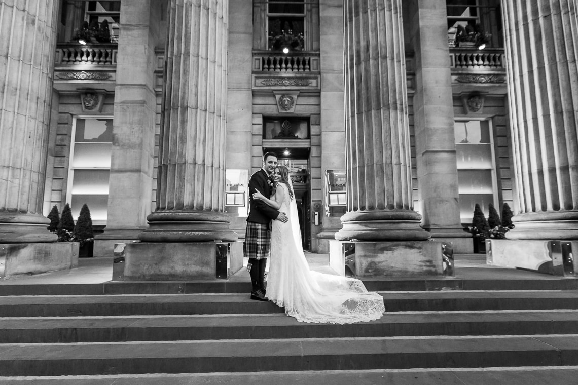 newlyweds outside The Dome on George Street