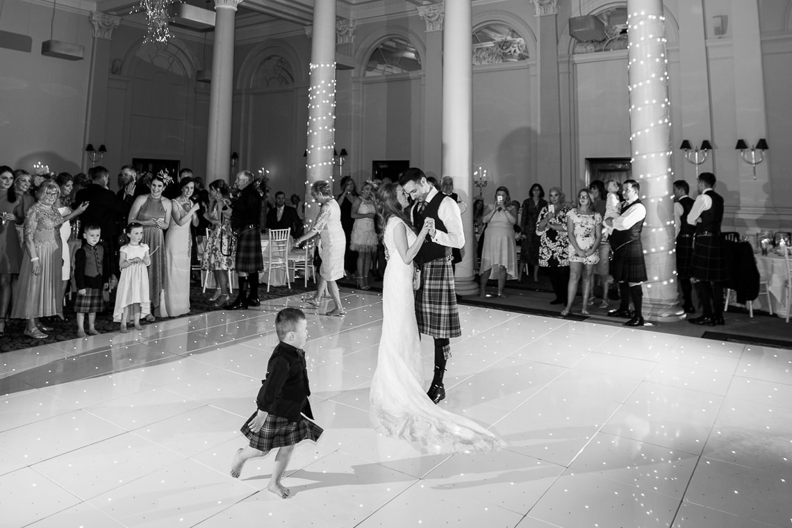 newlyweds' first dance in the King's Hall