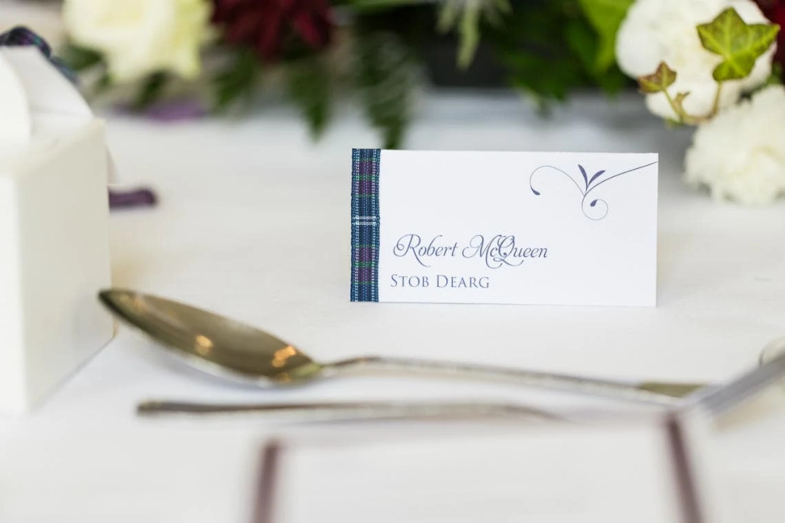 groom table place name card