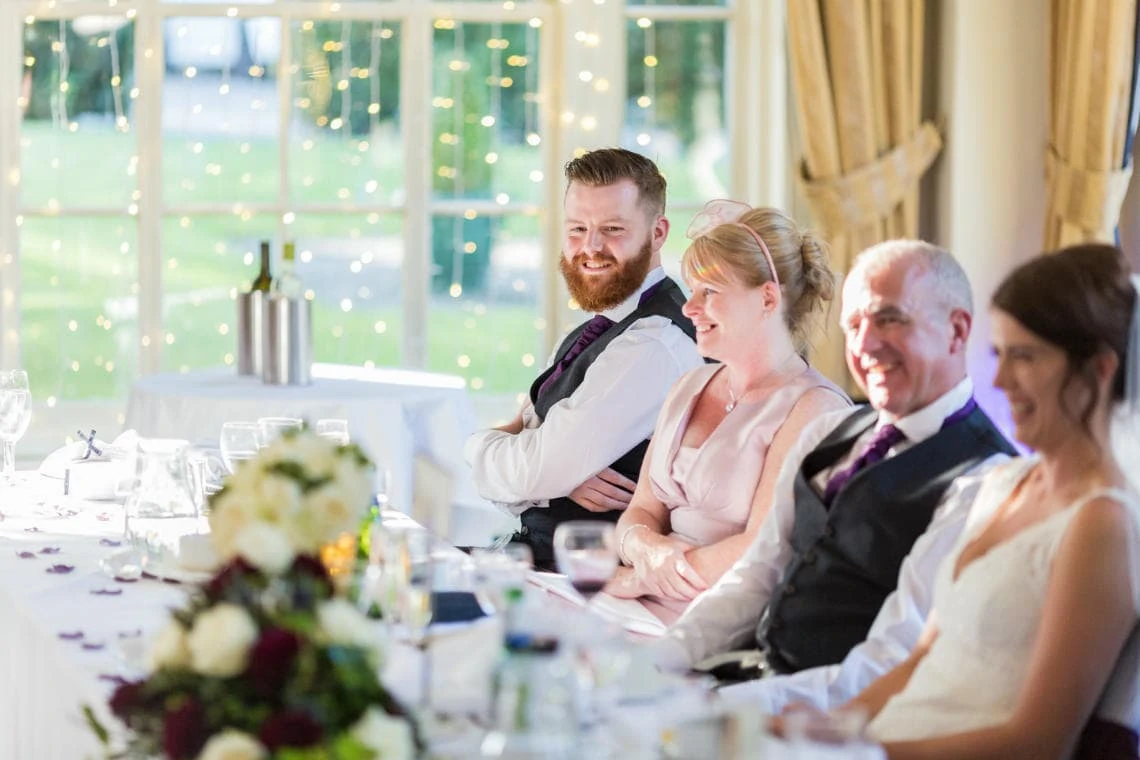 laughter during the groom's speech