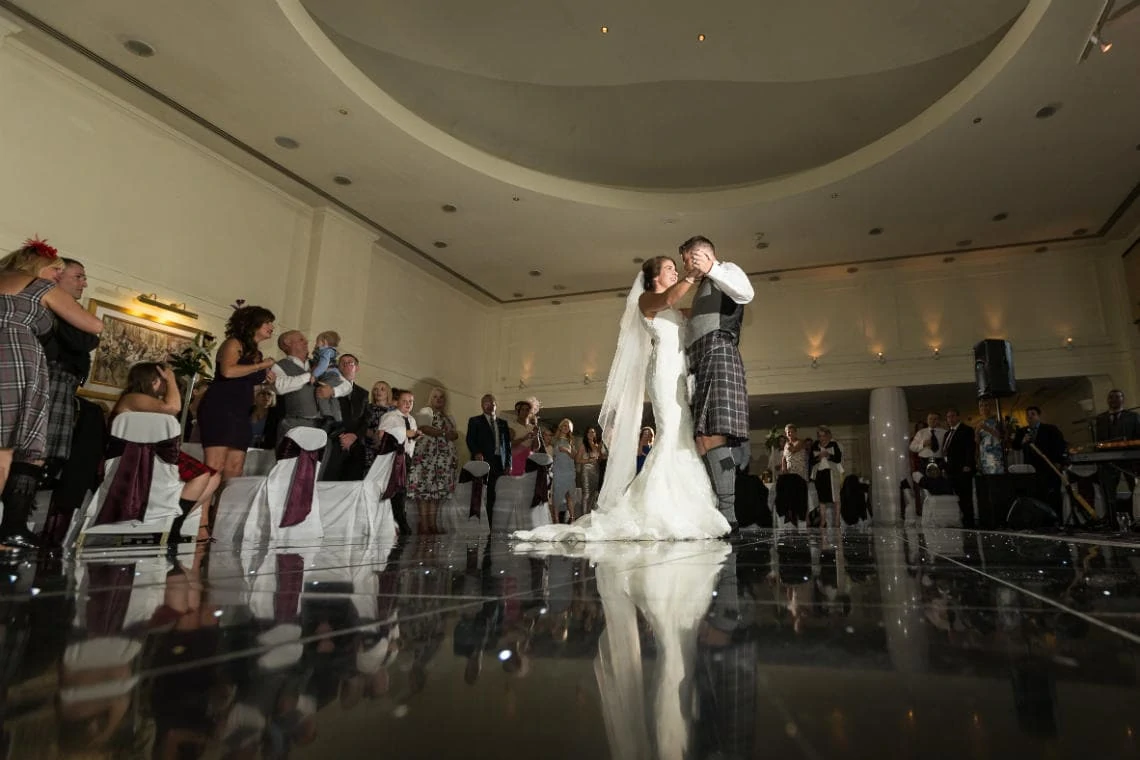 newlyweds' first dance in the Ballroom