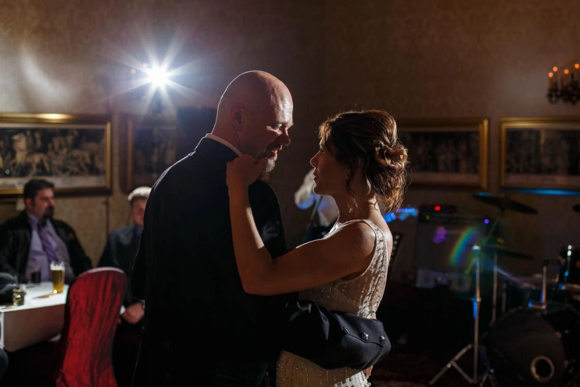 newlyweds' first dance in the Sir Alexander Room
